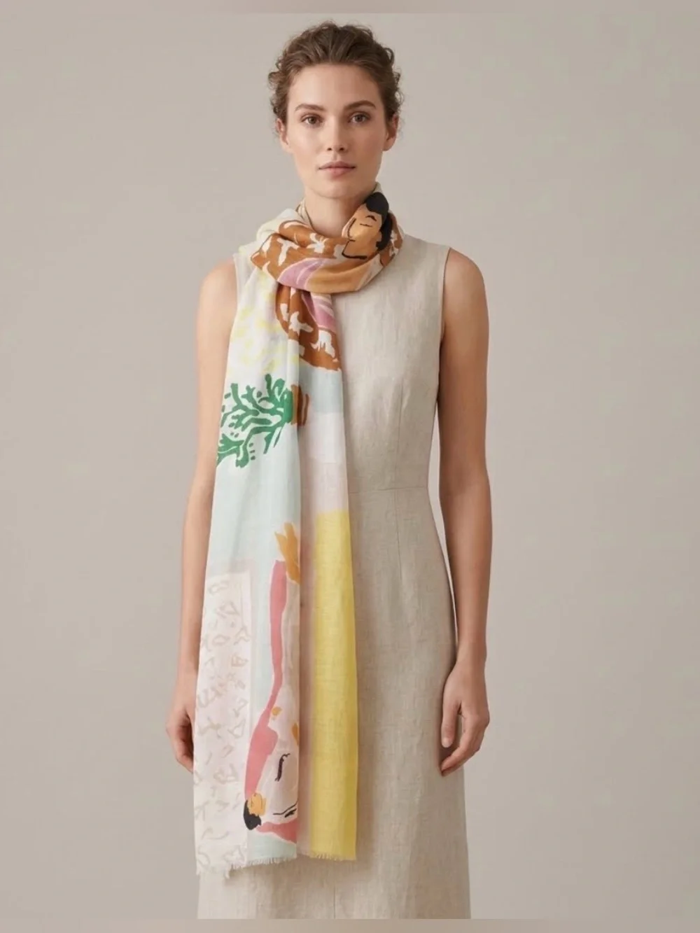Anthropologie Geranium Drawing Room Scarf